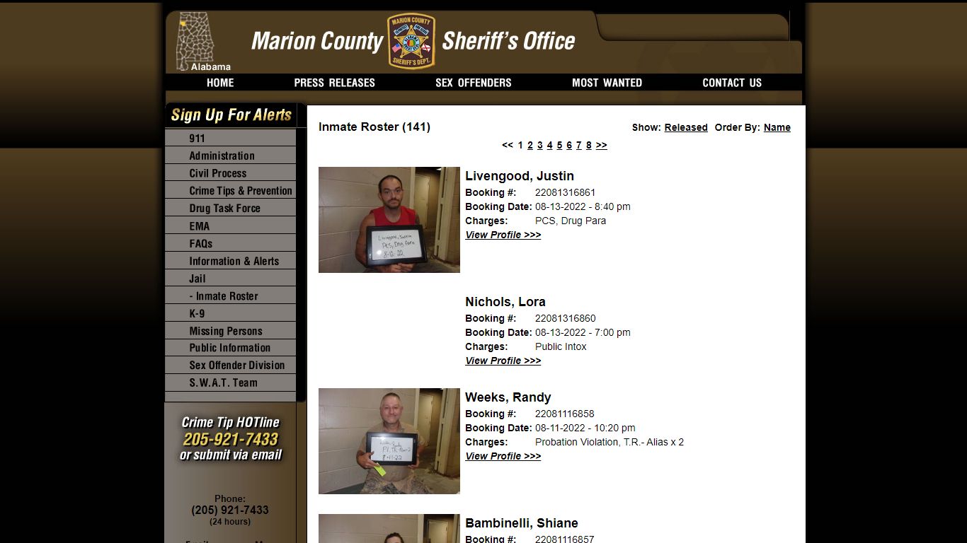 Inmate Roster - Marion County Sheriff's Office